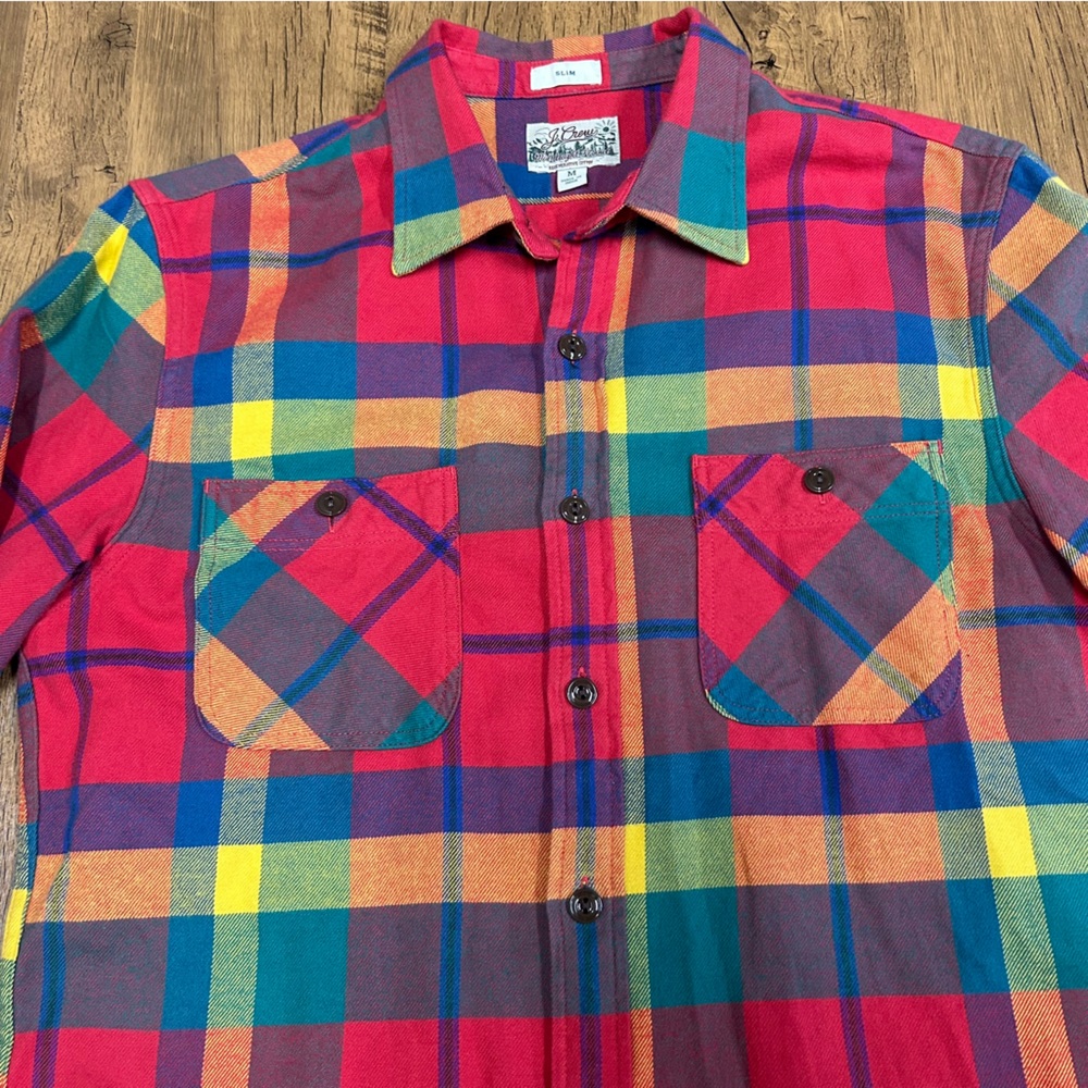 J.Crew Midweight Flannel Workshirt in a multi-color plaid pattern M - Picture 10 of 16